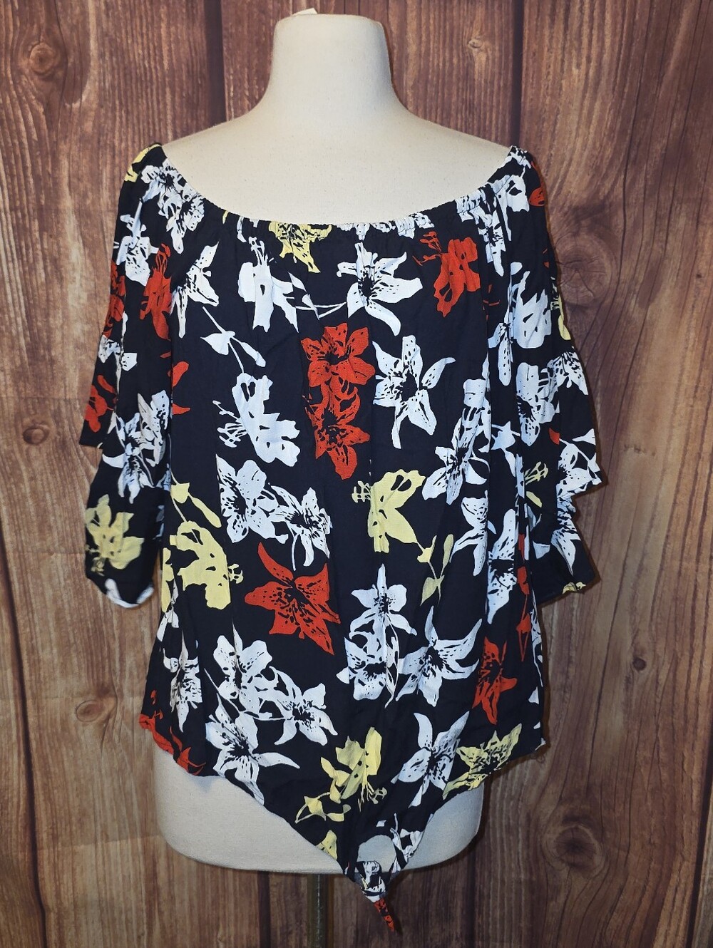 Lane Bryant Off The Shoulder Top Size 14/16 Floral